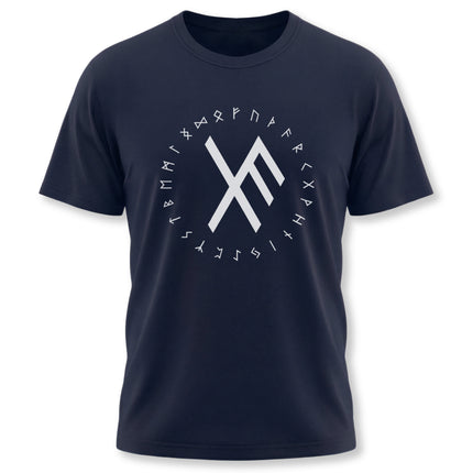 Norse Bind Rune t-shirt graphic tee featuring Viking runes and protection sigils.