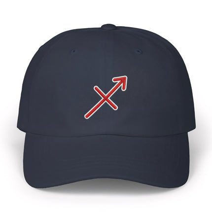 Sagittarius Zodiac Symbol Embroidered Hat | Red Arrow Horoscope Cap