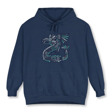 Mayan Feathered Serpent Quetzalcoatl Hoodie | Aztec Mythology Graphic Pullover Hoodie