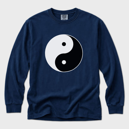 Yin Yang T-Shirt | Black and White Taijitu Symbol Long Sleeve Tee