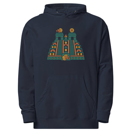 Aztec Temple Hoodie | Twin Stairways and Geometric Pyramid Art
