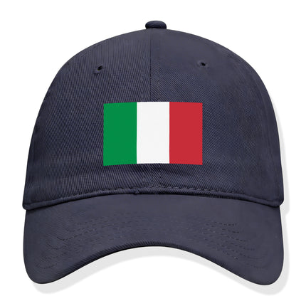 Baseball cap featuring the Italian flag tricolor design (green, white, red).