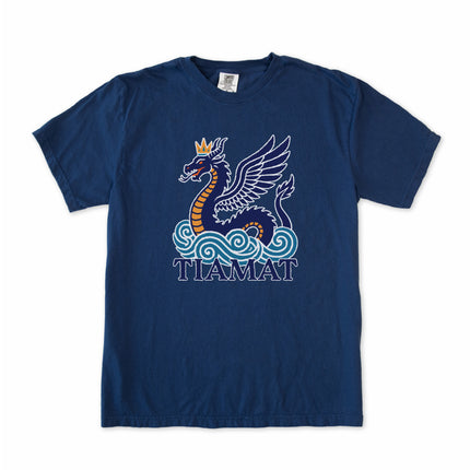 Tiamat Dragon T-Shirt | Crowned Sea Serpent Mythology Graphic Tee Shirt