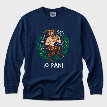 Io Pan Greek God Long Sleeve T-Shirt | Panpipes Mythology Graphic Tee