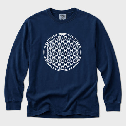 Flower of Life T-Shirt | Sacred Geometry Pattern Long Sleeve Tee