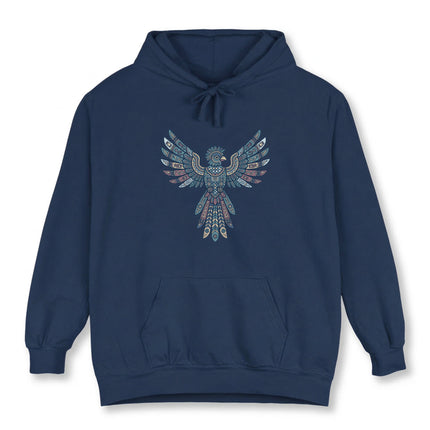 Mayan Eagle Tribal Art Hoodie | Geometric Bird Pullover | Comfort Colors Hoodie
