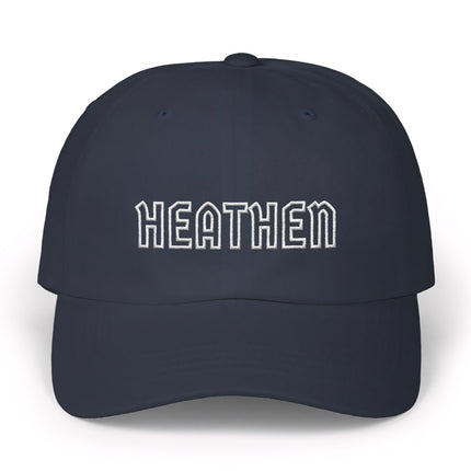 Heathen Baseball Cap | Black Embroidered Statement Dad Hat