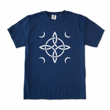 Wiccan witch's knot crescent moon symbol t-shirt graphic for protection.