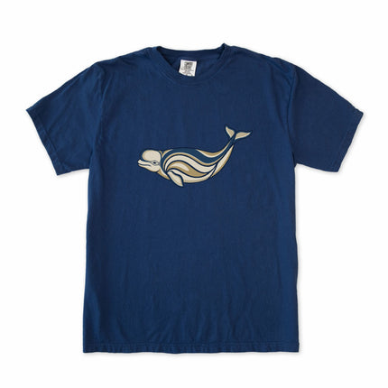 Inuit Inspired Beluga Whale T-Shirt | Indigenous Art Marine Graphic Tee Shirt