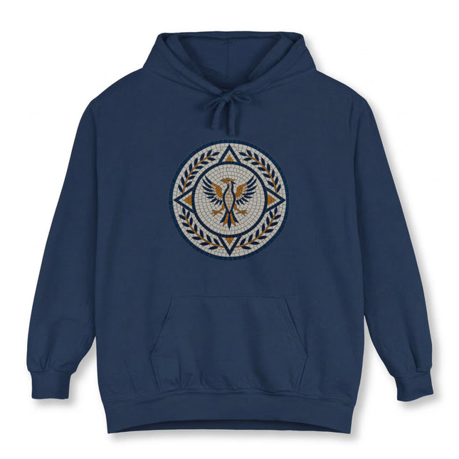Phoenix Eagle Mosaic Hoodie | Laurel Wreath Symbol Unisex Pullover Hoodie