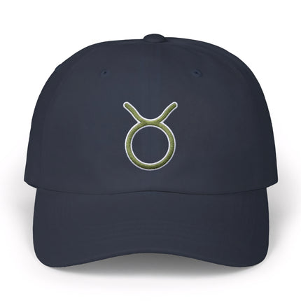 Taurus Zodiac Symbol Embroidered Baseball Cap | Green Astrology Hat