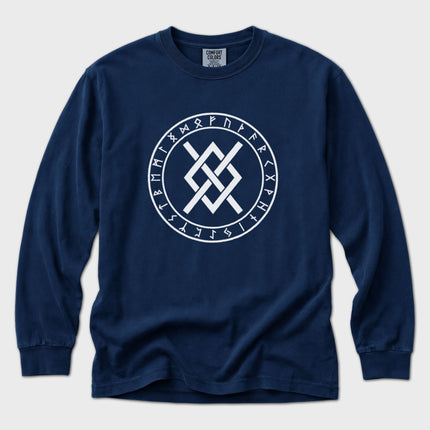 Gungnir Rune Circle T-Shirt | Odin's Spear Emblem Long Sleeve Tee