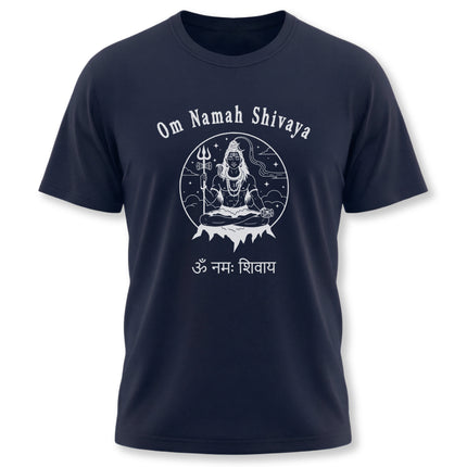 Lord Shiva Om Namah Shivaya mantra graphic t-shirt design.