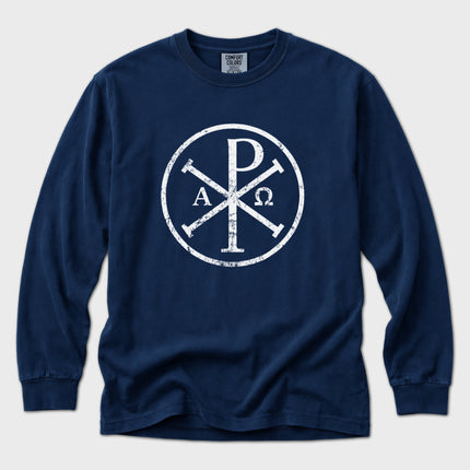 Chi Rho Christian Symbol Long Sleeve T-Shirt | Alpha Omega Art Tee