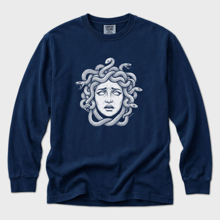Medusa Head T-Shirt | Greek Gorgon Graphic Long Sleeve Tee