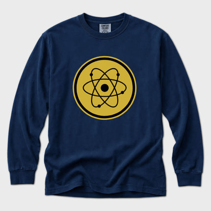 Atomic Orbit Long Sleeve T-Shirt | Yellow Science Symbol Graphic Tee