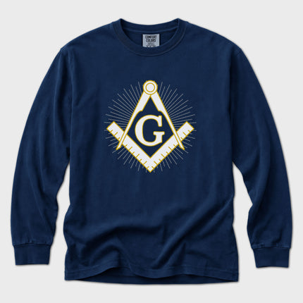 Freemason Square and Compasses T-Shirt | Masonic Emblem Long Sleeve Tee