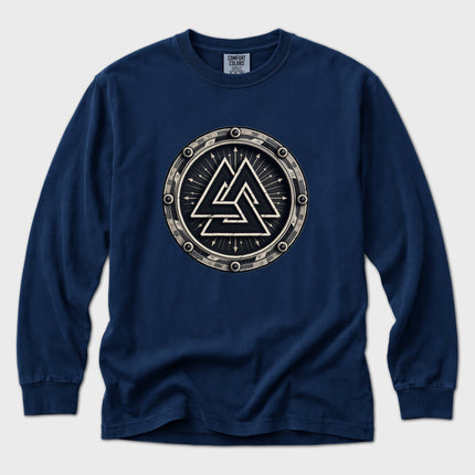 Valknut Norse Symbol Long Sleeve T-Shirt | Odin Mythology Graphic Tee