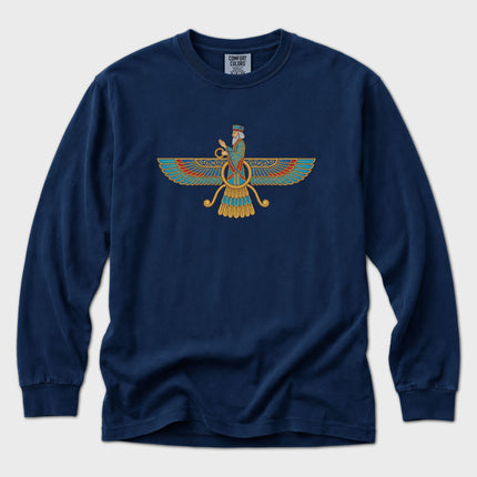 Persian Faravahar T-Shirt | Zoroastrian Winged Symbol Long Sleeve Tee