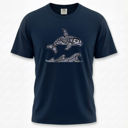 Haida Killer Whale & Waves T-Shirt | Indigenous Formline Art Orca Tee Tshirt