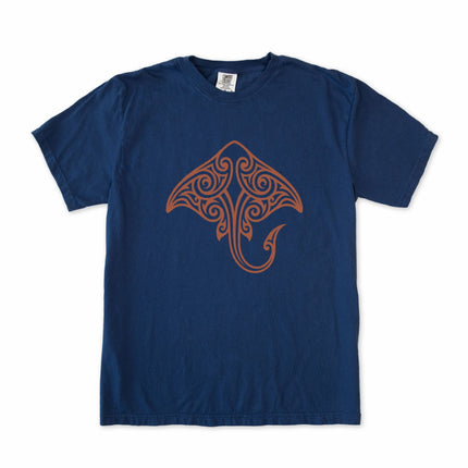 Tribal Stingray T-Shirt | Maori Polynesian Ocean Life Graphic Tee Shirt