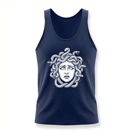 Medusa Head Tank Top | Greek Mythology Snake Hair Graphic Tee Head