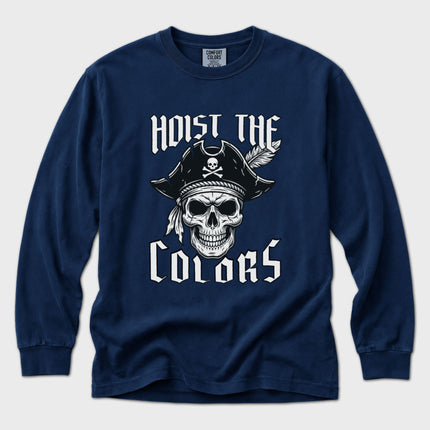 Hoist the Colors T-Shirt | Pirate Skull Graphic Long Sleeve Tee
