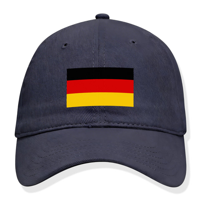 German flag baseball cap featuring black, red, and gold stripes.