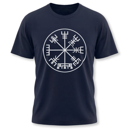 Norse Vegvisir Viking Compass rune graphic tee shirt design.