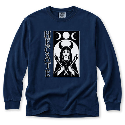 Hecate Long Sleeve T-Shirt | Torch and Moon Goddess Graphic Tee