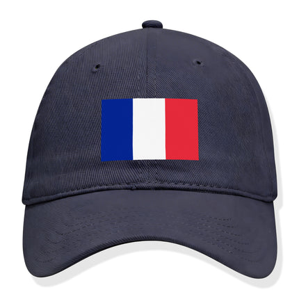 French flag baseball cap featuring the blue, white, and red tricolor design.