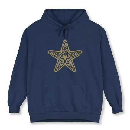 Tribal Starfish Hoodie | Ocean Sea Life Knotwork Swirl Graphic Pullover Hoodie