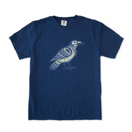 Raven symbol tee featuring Pacific Northwest indigenous art and Inuit inspired design graphic.