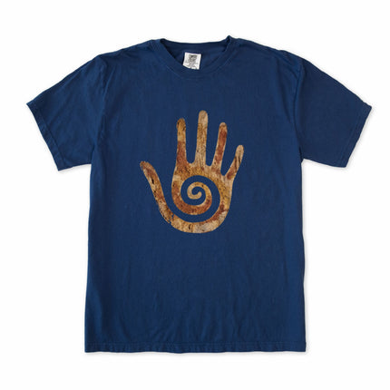 Ancient Spiral Hand Graphic Native American T-Shirt - Hopi Symbol Tee