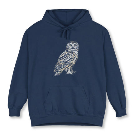 Inuit Owl Symbol Hoodie | Native Art Snowy Owl Unisex Pullover Hoodie