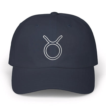 Taurus Outline Embroidered Baseball Cap | Black Zodiac Star Sign Hat