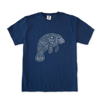 Mayan Manatee Geometric T-Shirt | Tribal Ocean Animal Unisex Unisex Tee