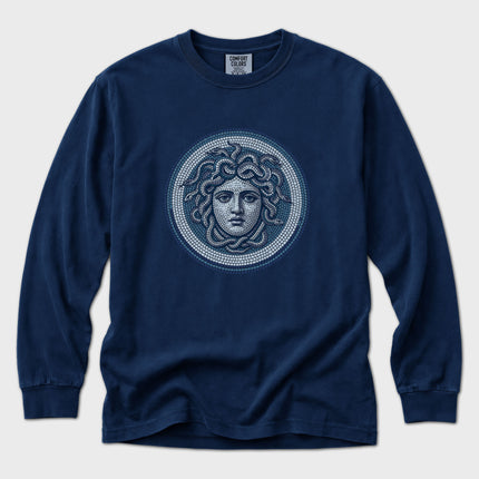 Mosaic Medusa Long Sleeve T-Shirt | Greek Mythology Gorgon Graphic Tee