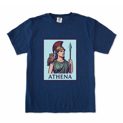 Athena Greek Goddess T-Shirt | Mythology Owl Spear Graphic Unisex Tee Shirt