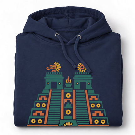 Aztec Temple Hoodie | Twin Stairways and Geometric Pyramid Art