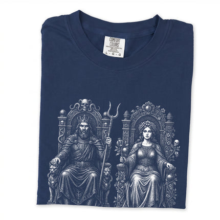 Hades and Persephone Greek mythology long sleeve t-shirt featuring Underworld art.
