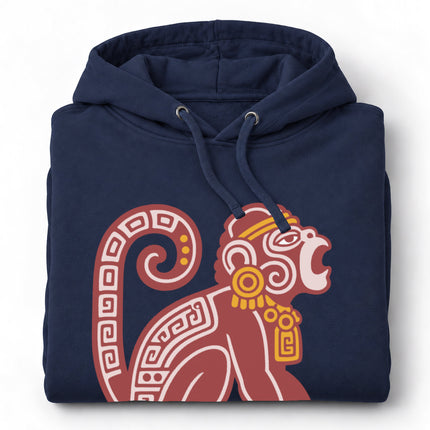 Mayan Howler Monkey Hoodie | Curled Tail Animal Hooded Sweatshirt
