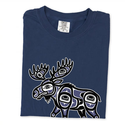 Moose Spirit Formline Art graphic tee featuring indigenous style Pacific Northwest design.