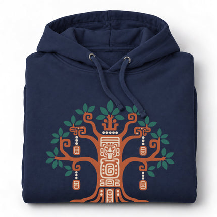 Maya Ceiba Tree Hoodie | Branches, Roots, and Geometric Motifs