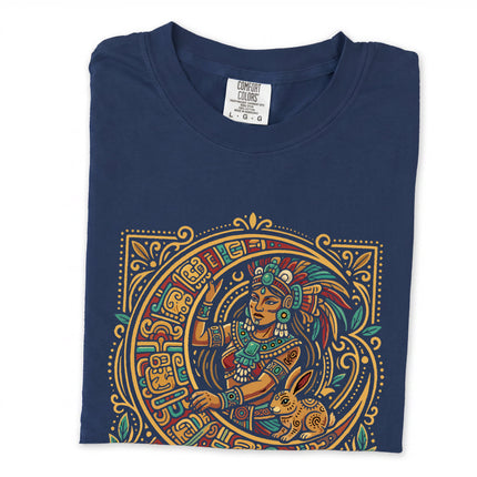 Ix Chel Maya Goddess Mesoamerican graphic print on a long sleeve t-shirt.