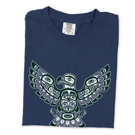 Haida Eagle formline artwork graphic tee shirt featuring Indigenous Northwest Coast style.