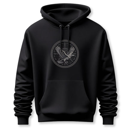 Norse Flying Raven Hoodie | Viking Graphic Unisex Pullover V5