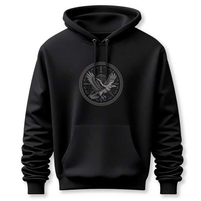 Norse Flying Raven Hoodie | Viking Graphic Unisex Pullover V5