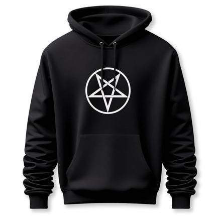 Inverted Pentagram Graphic Hoodie | Upside Down Pentacle Pullover V4