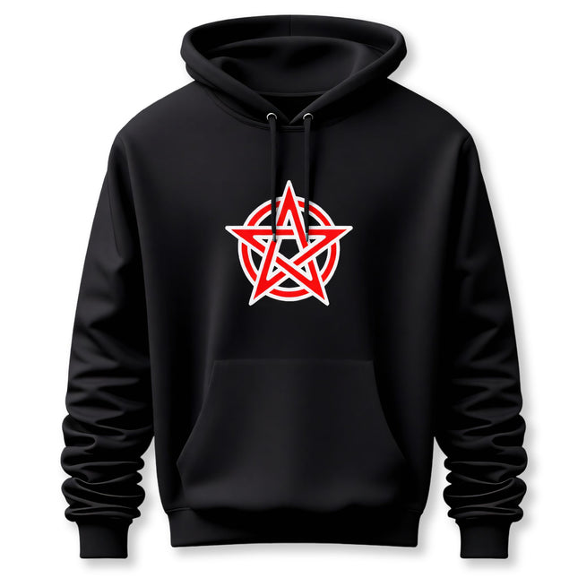Pentagram Red Graphic Hoodie | Mystical Pentacle Unisex Pullover V2